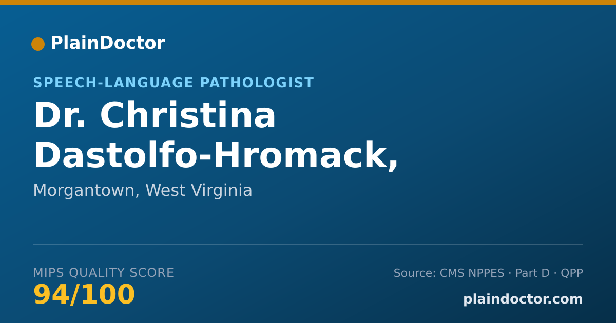 Shareable card for Christina Dastolfo-Hromack, CCC-SLP - Speech-Language Pathologist, Morgantown, WV