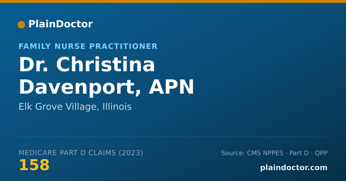 Shareable card for Christina Davenport, APN - Family Nurse Practitioner, Elk Grove Village, IL