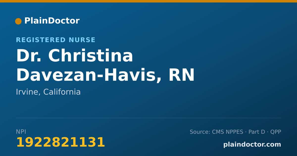 Shareable card for Christina Davezan-Havis, RN - Registered Nurse, Irvine, CA
