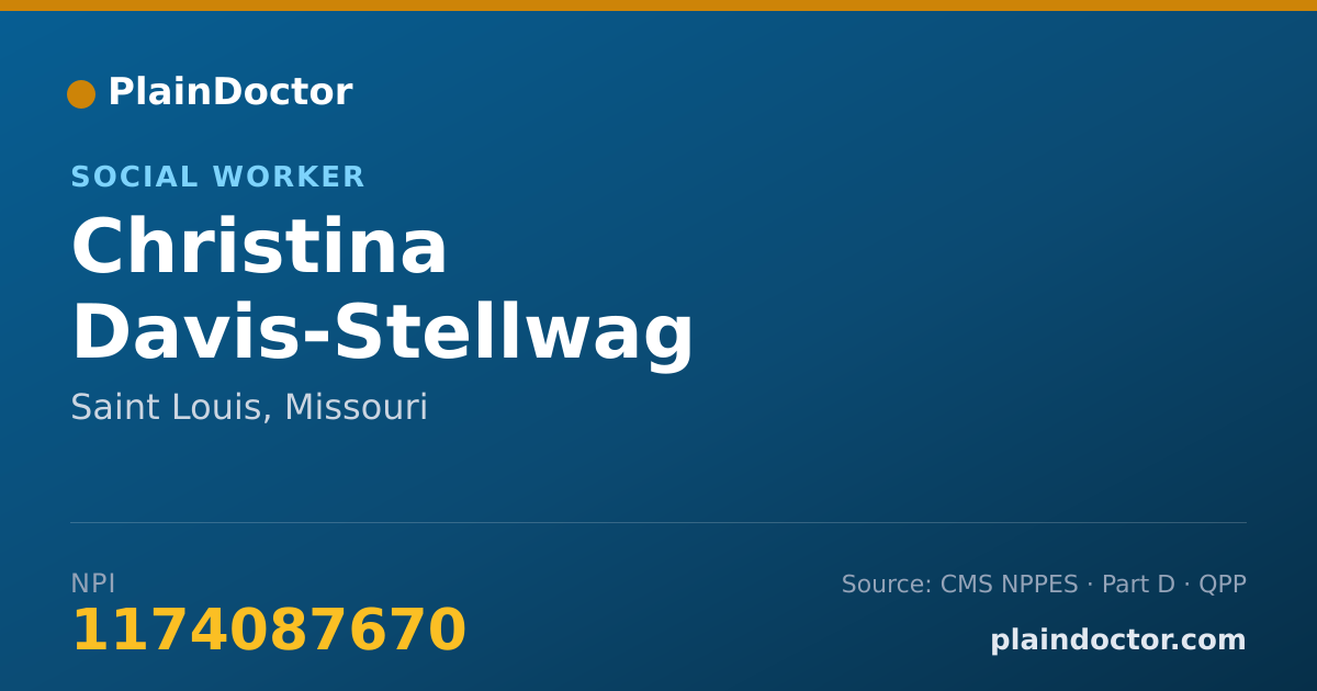 Shareable card for Christina Davis-Stellwag - Social Worker, Saint Louis, MO