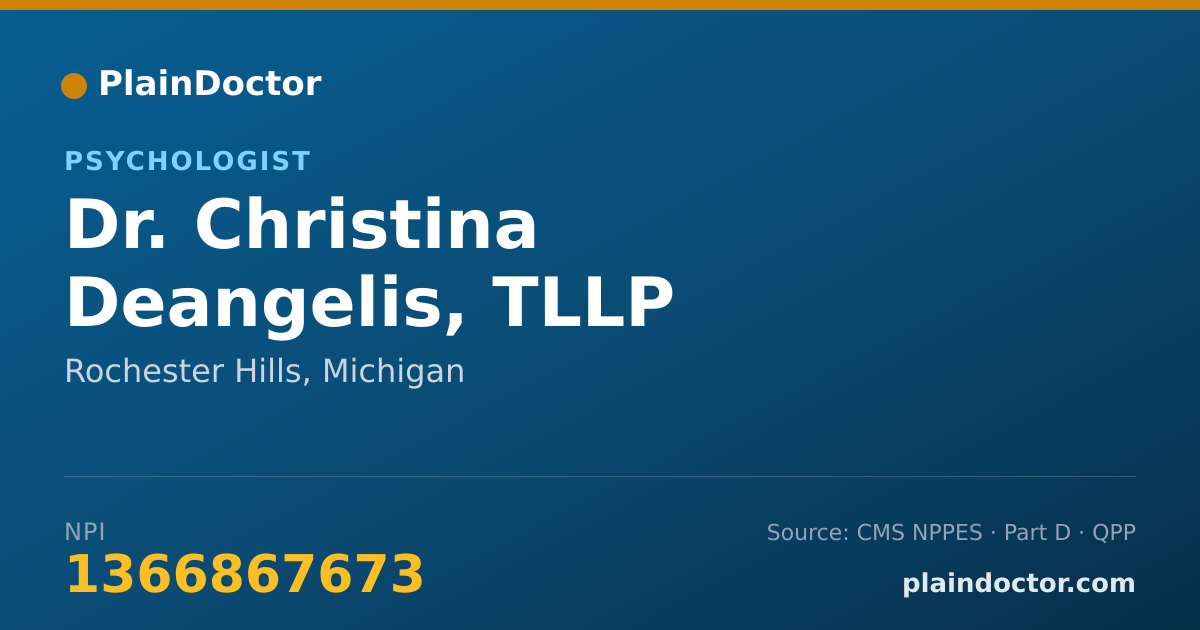Shareable card for Christina Deangelis, TLLP - Psychologist, Rochester Hills, MI
