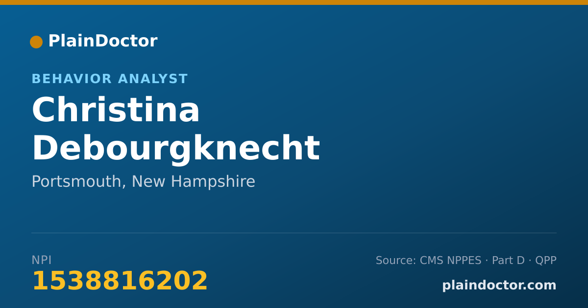Shareable card for Christina Debourgknecht - Behavior Analyst, Portsmouth, NH