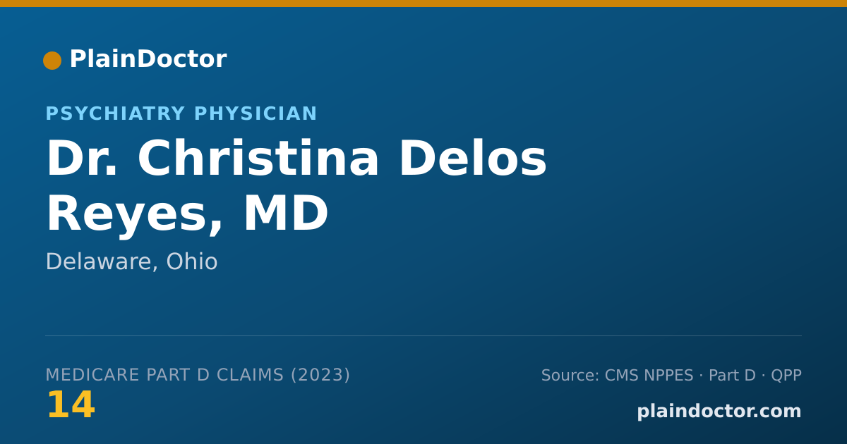 Shareable card for Christina Delos Reyes, MD - Psychiatry Physician, Delaware, OH
