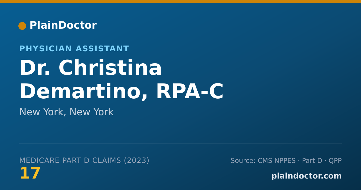Shareable card for Christina Demartino, RPA-C - Physician Assistant, New York, NY