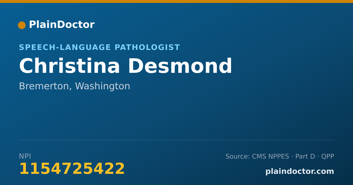 Shareable card for Christina Desmond - Speech-Language Pathologist, Bremerton, WA