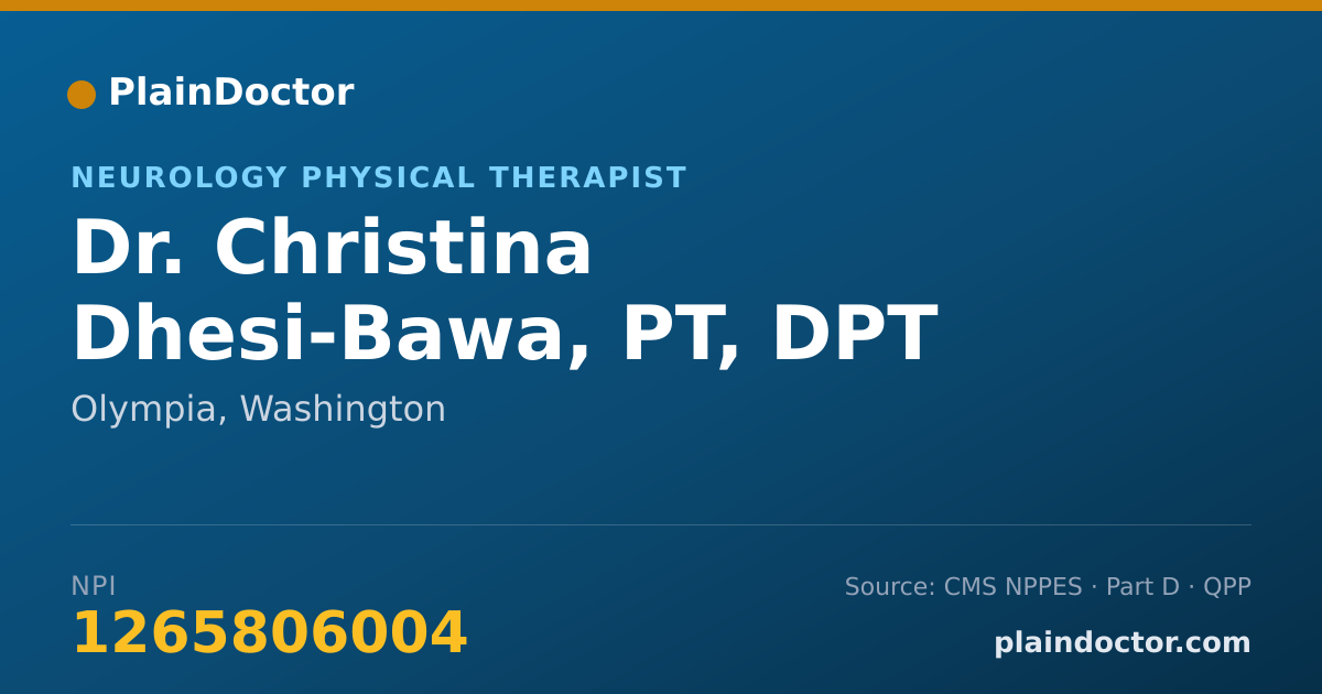 Shareable card for Christina Dhesi-Bawa, PT, DPT - Neurology Physical Therapist, Olympia, WA