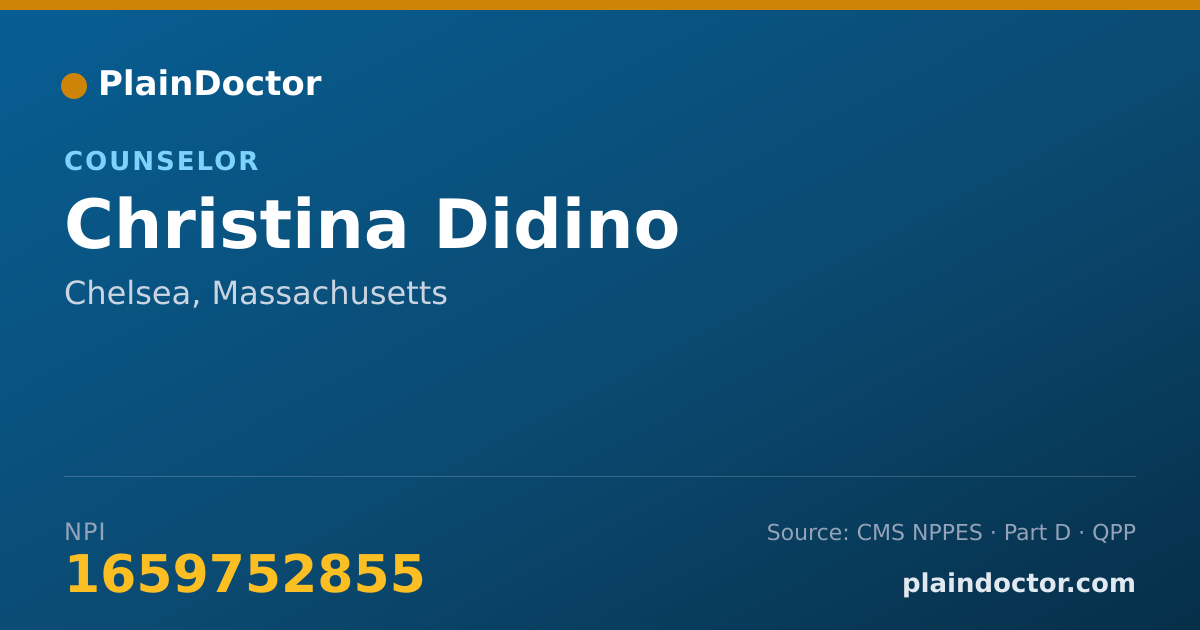 Shareable card for Christina Didino - Counselor, Chelsea, MA