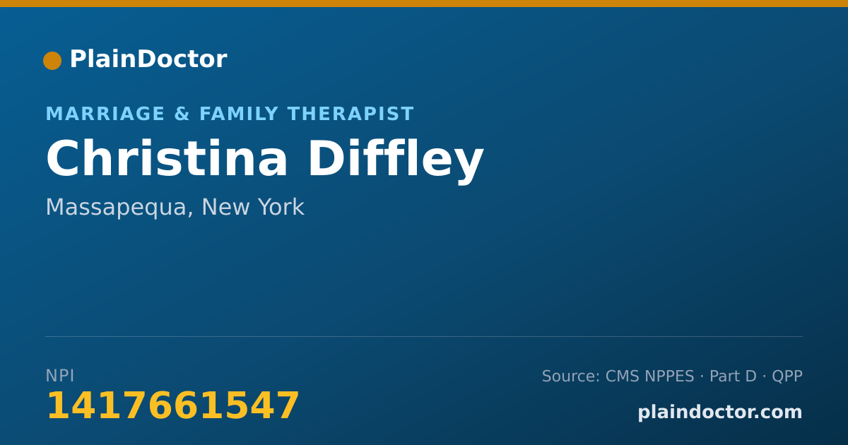 Shareable card for Christina Diffley - Marriage & Family Therapist, Massapequa, NY