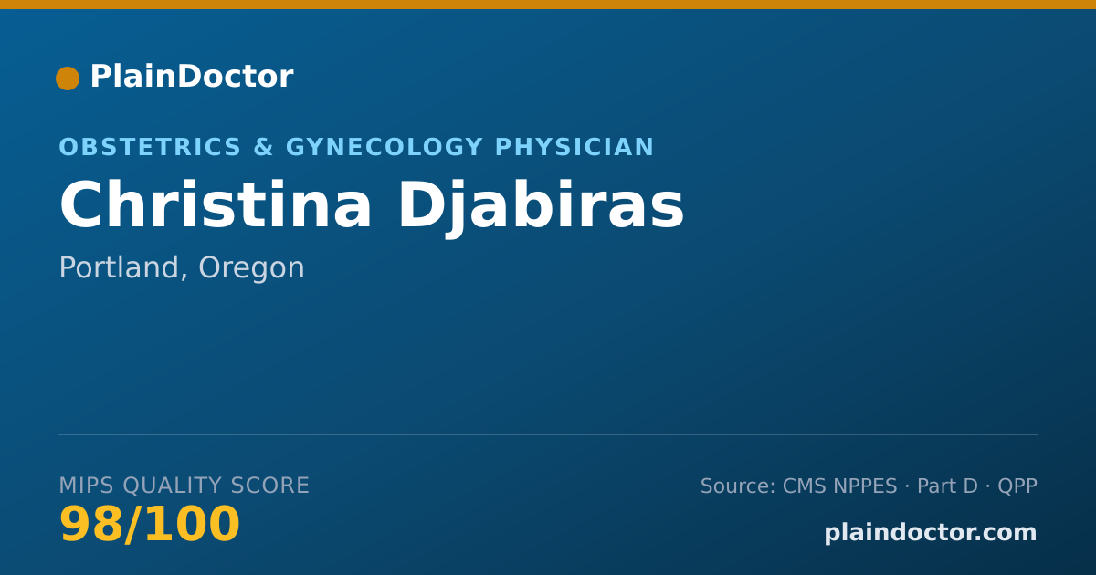 Shareable card for Christina Djabiras - Obstetrics & Gynecology Physician, Portland, OR