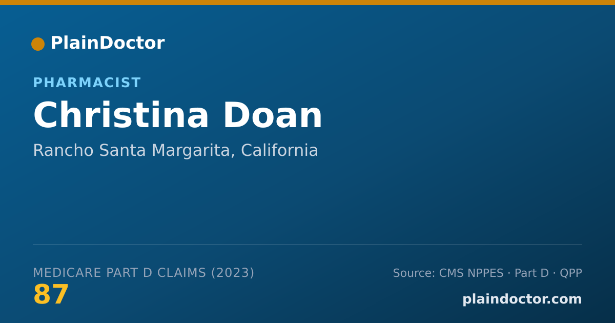 Shareable card for Christina Doan - Pharmacist, Rancho Santa Margarita, CA
