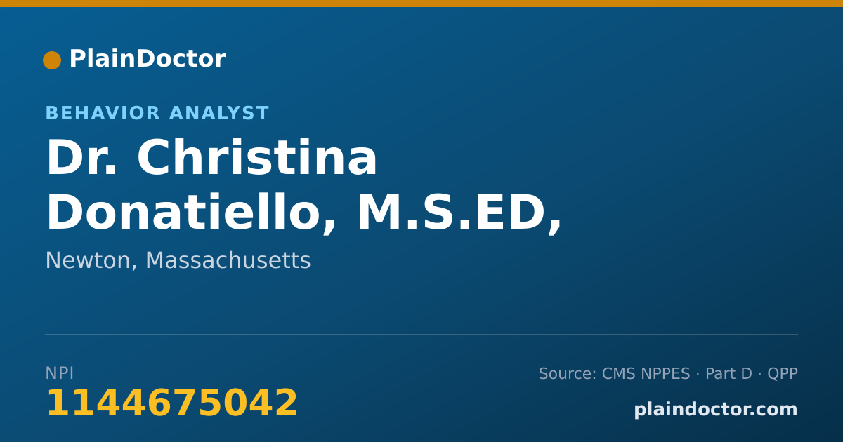Shareable card for Christina Donatiello, M.S.ED, BCBA, LABA - Behavior Analyst, Newton, MA