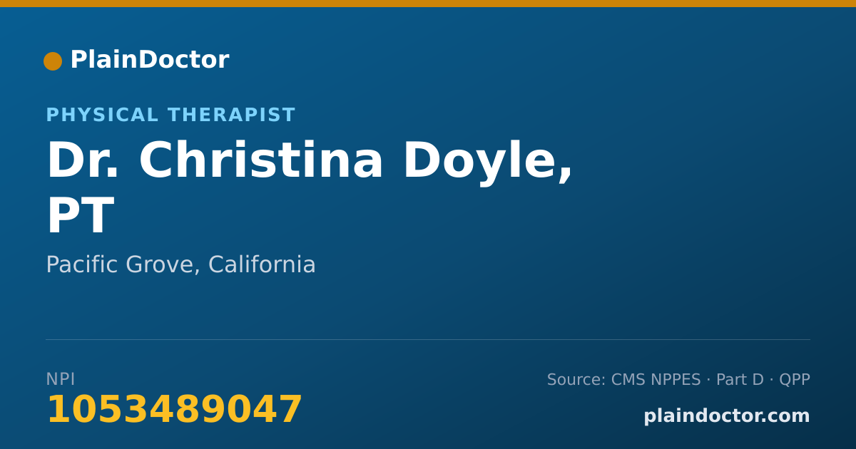 Shareable card for Christina Doyle, PT - Physical Therapist, Pacific Grove, CA