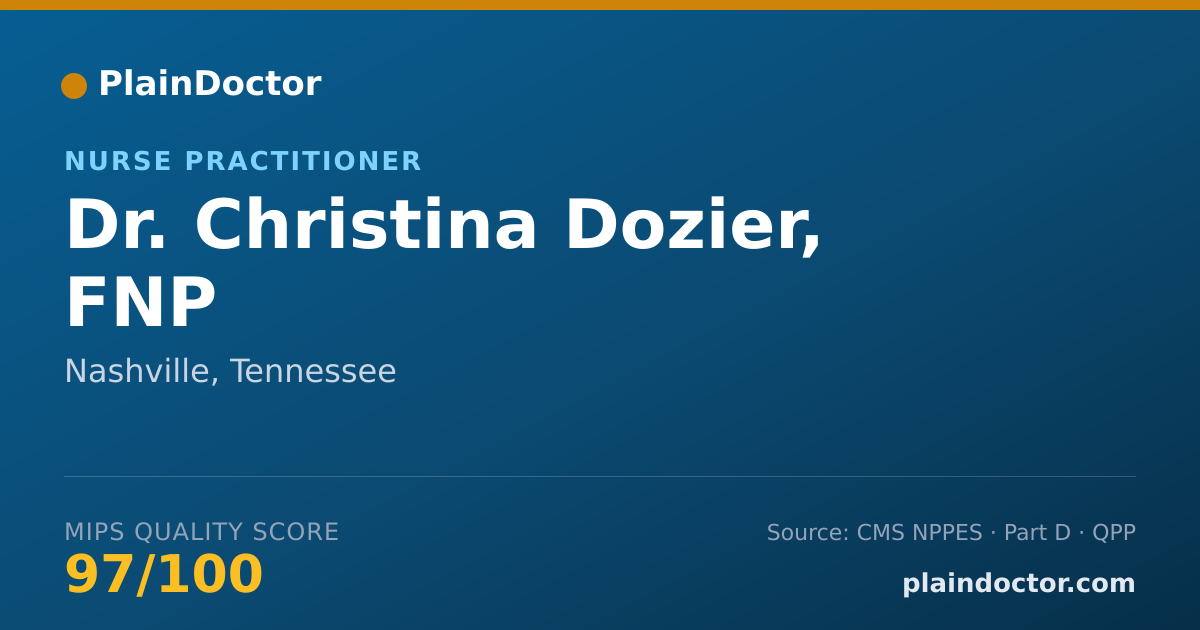 Shareable card for Christina Dozier, FNP - Nurse Practitioner, Nashville, TN
