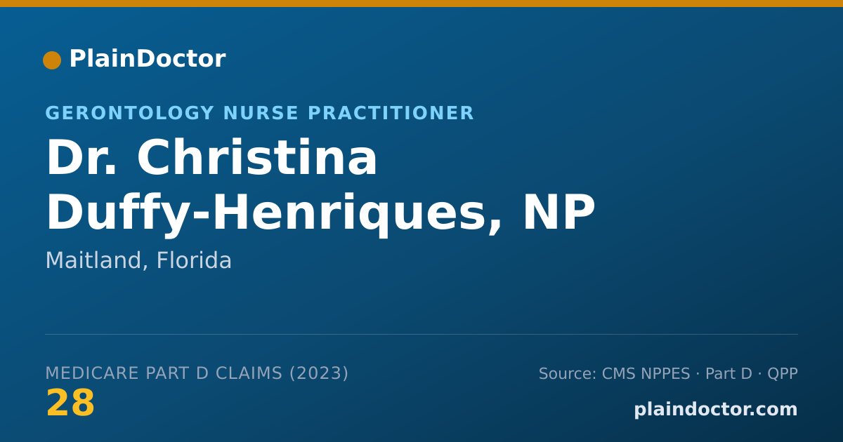 Shareable card for Christina Duffy-Henriques, NP - Gerontology Nurse Practitioner, Maitland, FL