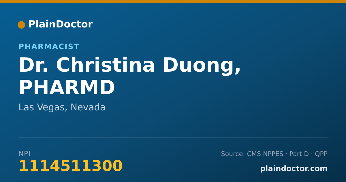 Shareable card for Christina Duong, PHARMD - Pharmacist, Las Vegas, NV
