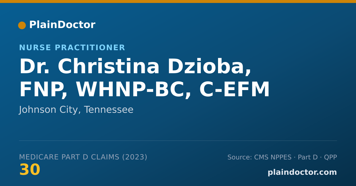 Shareable card for Christina Dzioba, FNP, WHNP-BC, C-EFM - Nurse Practitioner, Johnson City, TN
