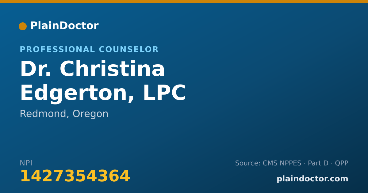 Shareable card for Christina Edgerton, LPC - Professional Counselor, Redmond, OR