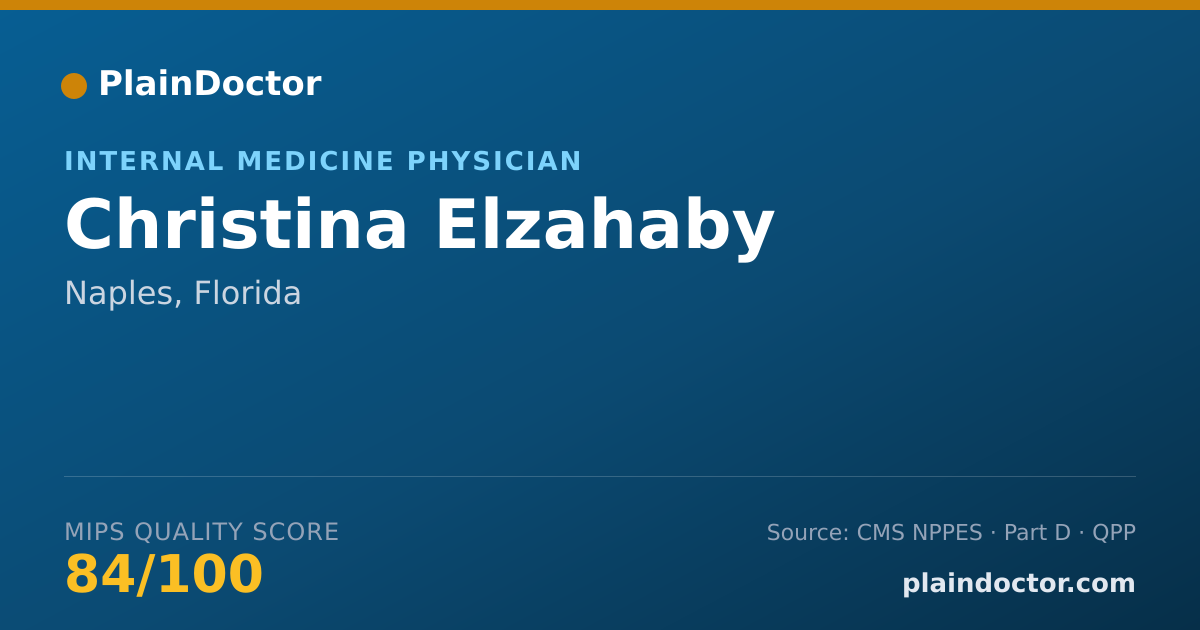 Shareable card for Christina Elzahaby - Internal Medicine Physician, Naples, FL