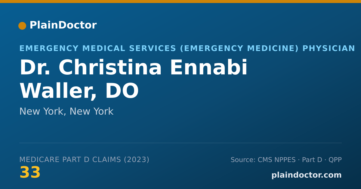Shareable card for Christina Ennabi Waller, DO - Emergency Medical Services (Emergency Medicine) Physician, New York, NY