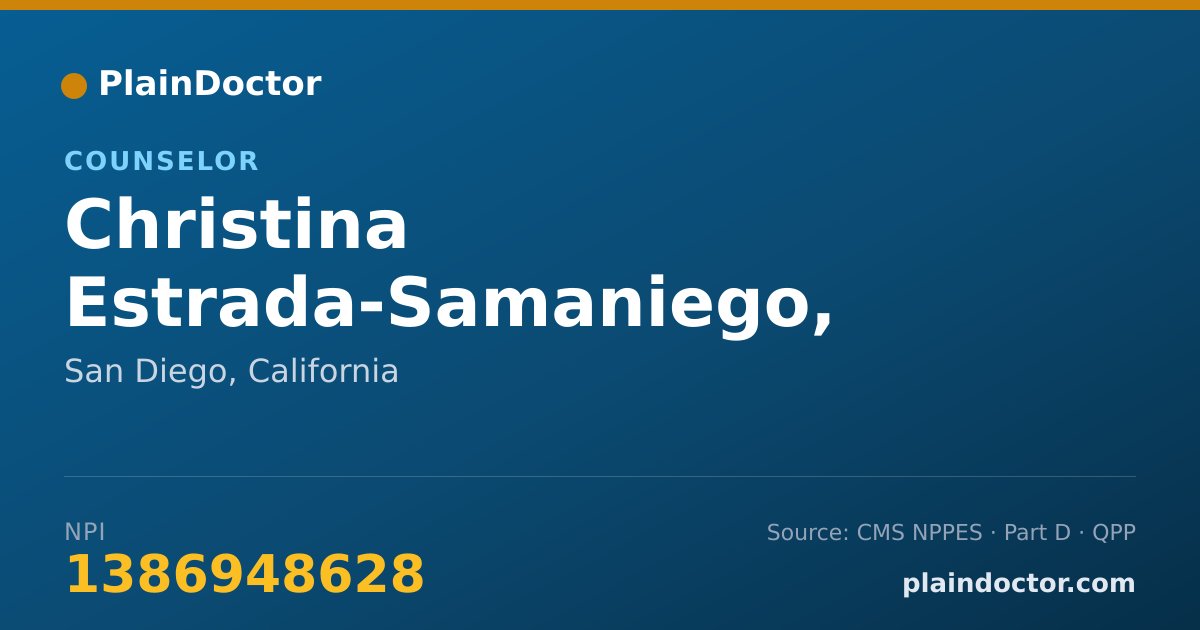 Shareable card for Christina Estrada-Samaniego, LMFT - Counselor, San Diego, CA