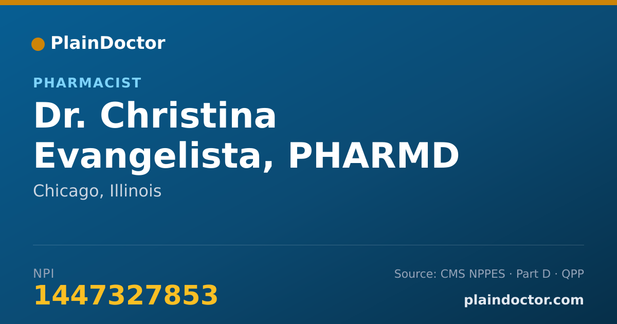 Shareable card for Christina Evangelista, PHARMD - Pharmacist, Chicago, IL