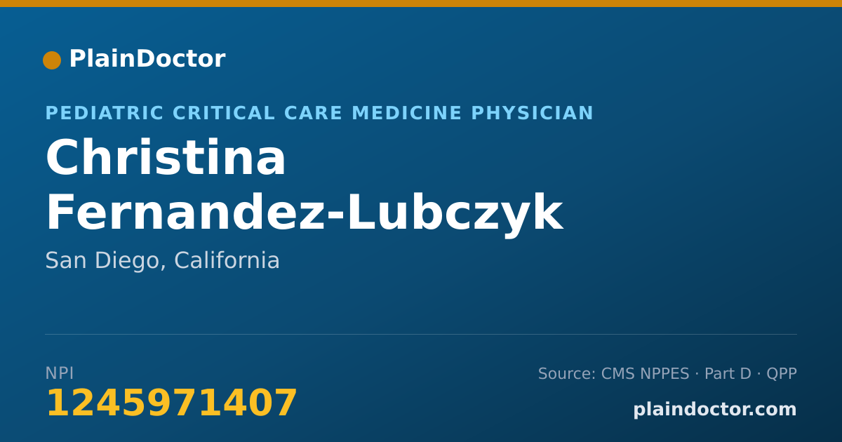 Shareable card for Christina Fernandez-Lubczyk - Pediatric Critical Care Medicine Physician, San Diego, CA