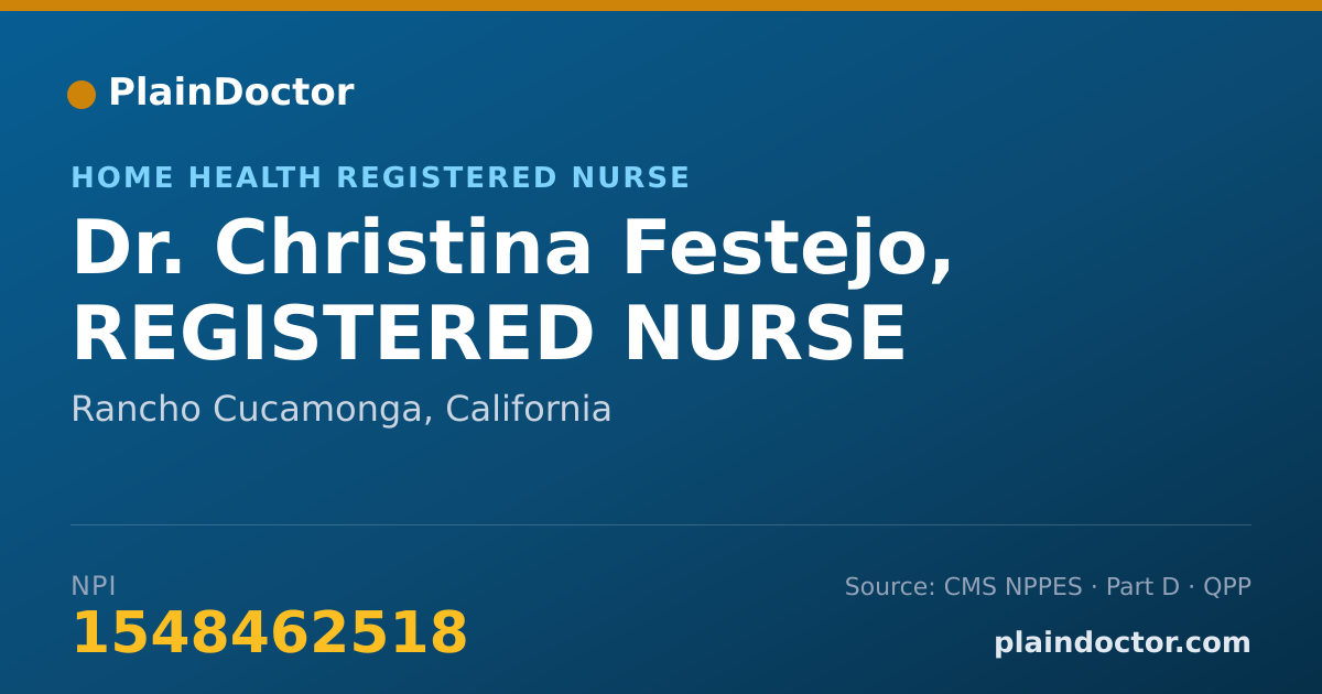 Shareable card for Christina Festejo, REGISTERED NURSE - Home Health Registered Nurse, Rancho Cucamonga, CA