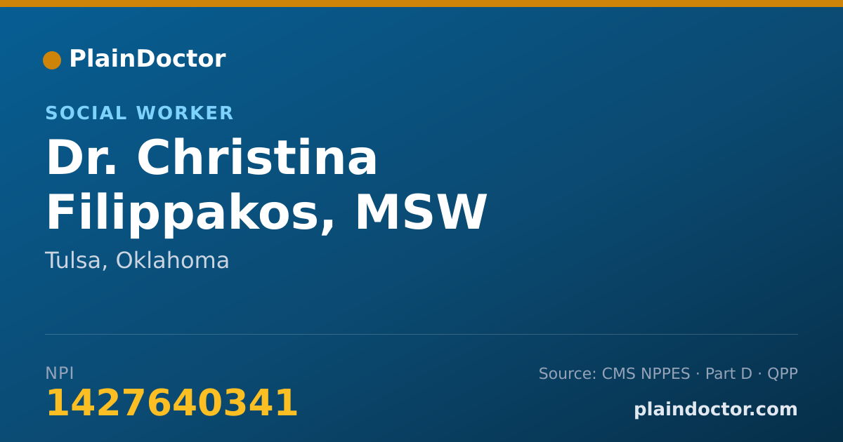 Shareable card for Christina Filippakos, MSW - Social Worker, Tulsa, OK