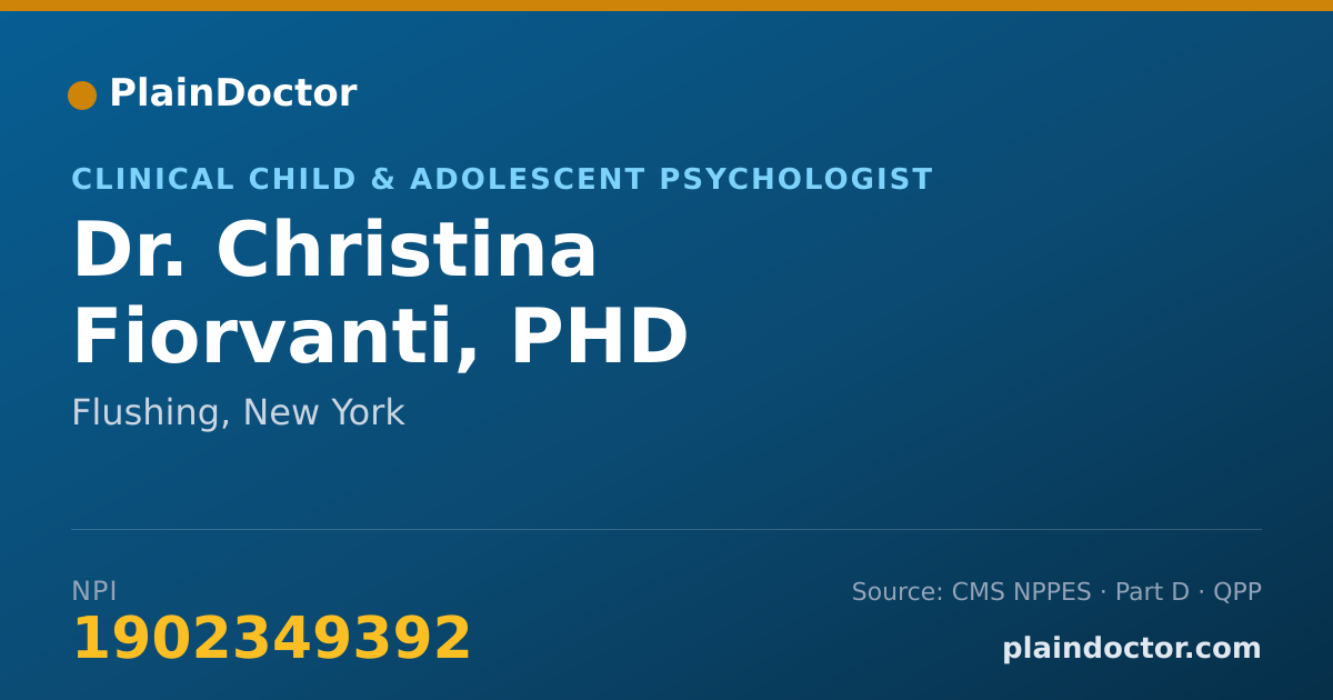 Shareable card for Christina Fiorvanti, PHD - Clinical Child & Adolescent Psychologist, Flushing, NY