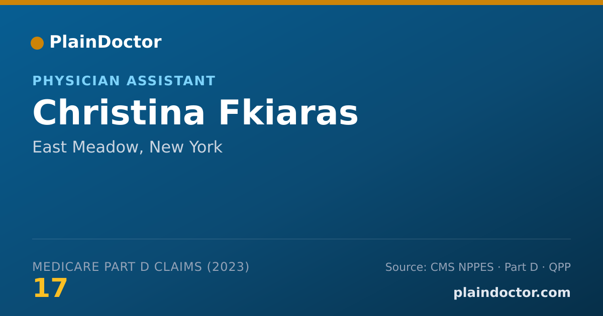 Shareable card for Christina Fkiaras - Physician Assistant, East Meadow, NY