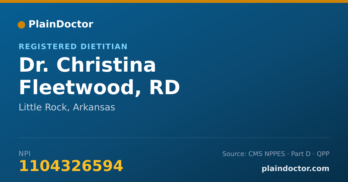 Shareable card for Christina Fleetwood, RD - Registered Dietitian, Little Rock, AR