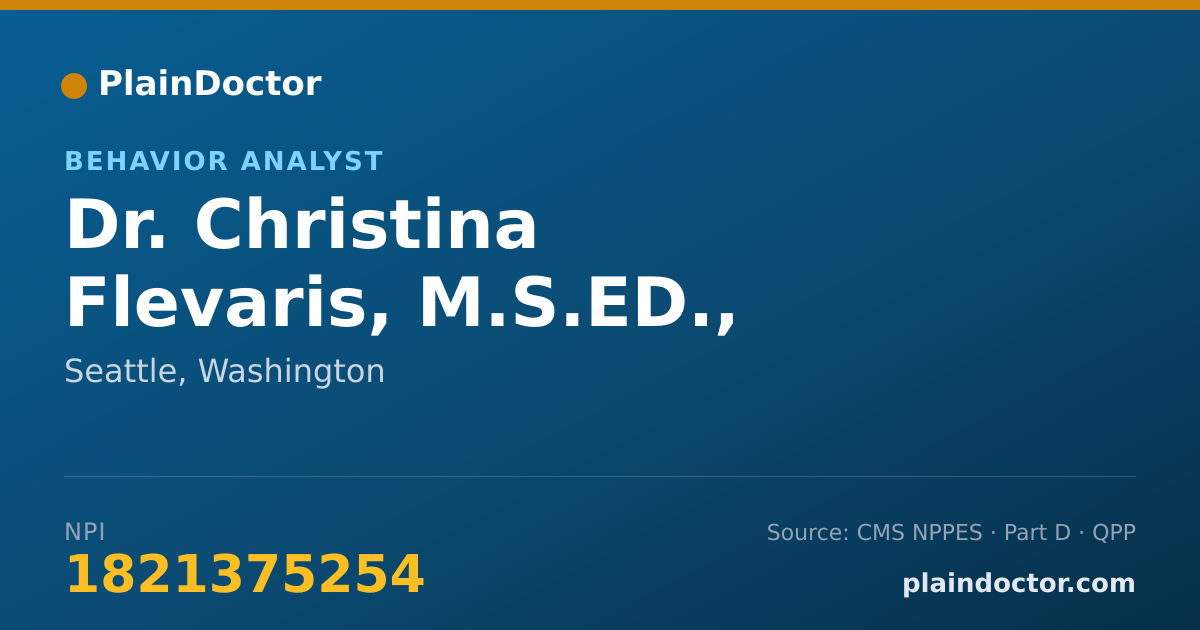 Shareable card for Christina Flevaris, M.S.ED., BCBA - Behavior Analyst, Seattle, WA