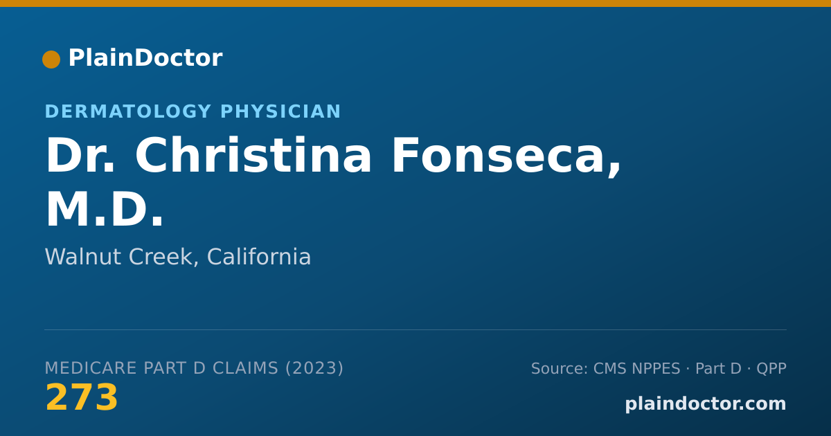Shareable card for Christina Fonseca, M.D. - Dermatology Physician, Walnut Creek, CA