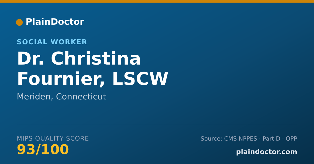 Shareable card for Christina Fournier, LSCW - Social Worker, Meriden, CT