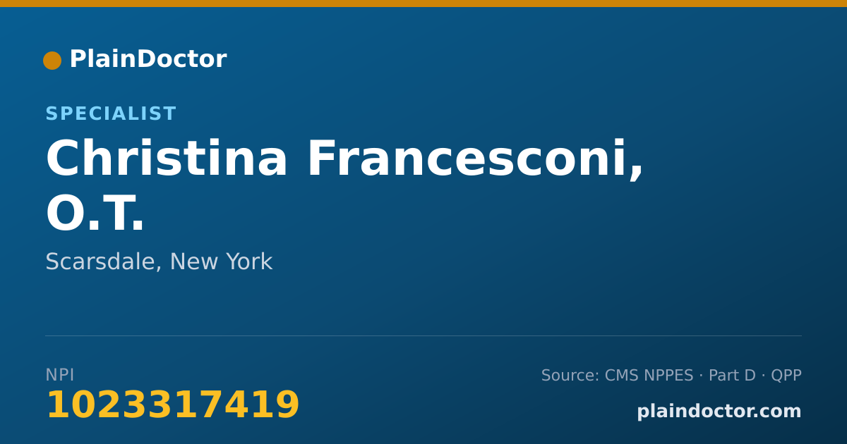 Shareable card for Christina Francesconi, O.T. - Specialist, Scarsdale, NY