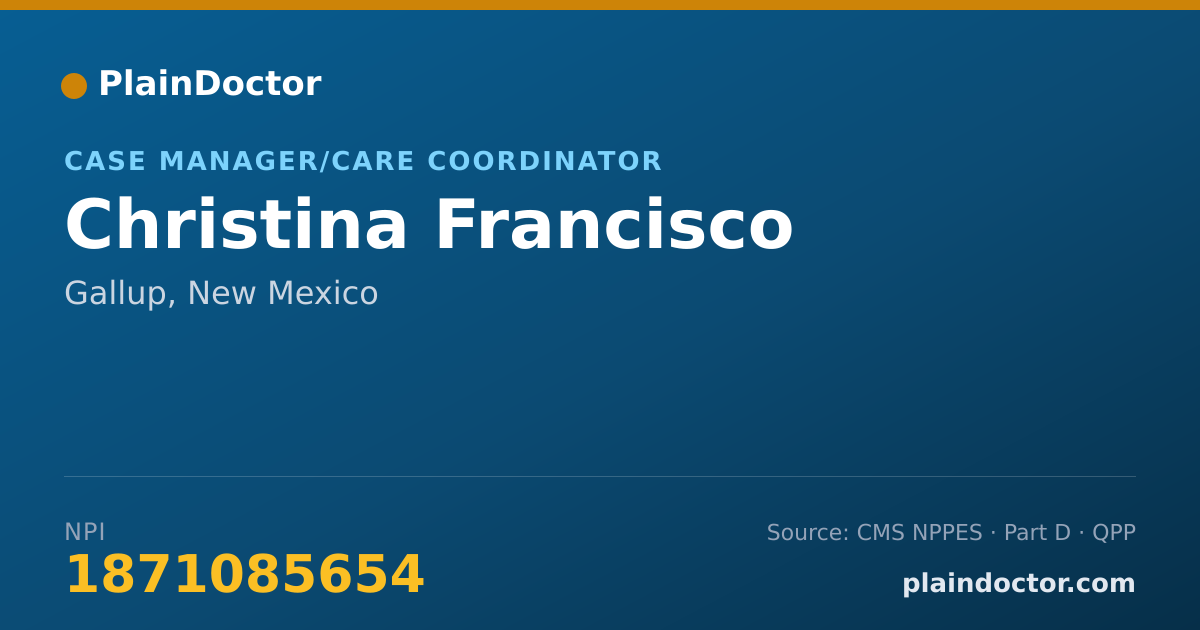 Shareable card for Christina Francisco - Case Manager/Care Coordinator, Gallup, NM