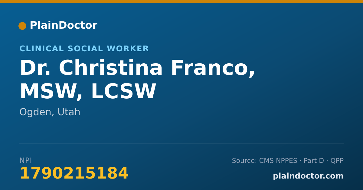 Shareable card for Christina Franco, MSW, LCSW - Clinical Social Worker, Ogden, UT