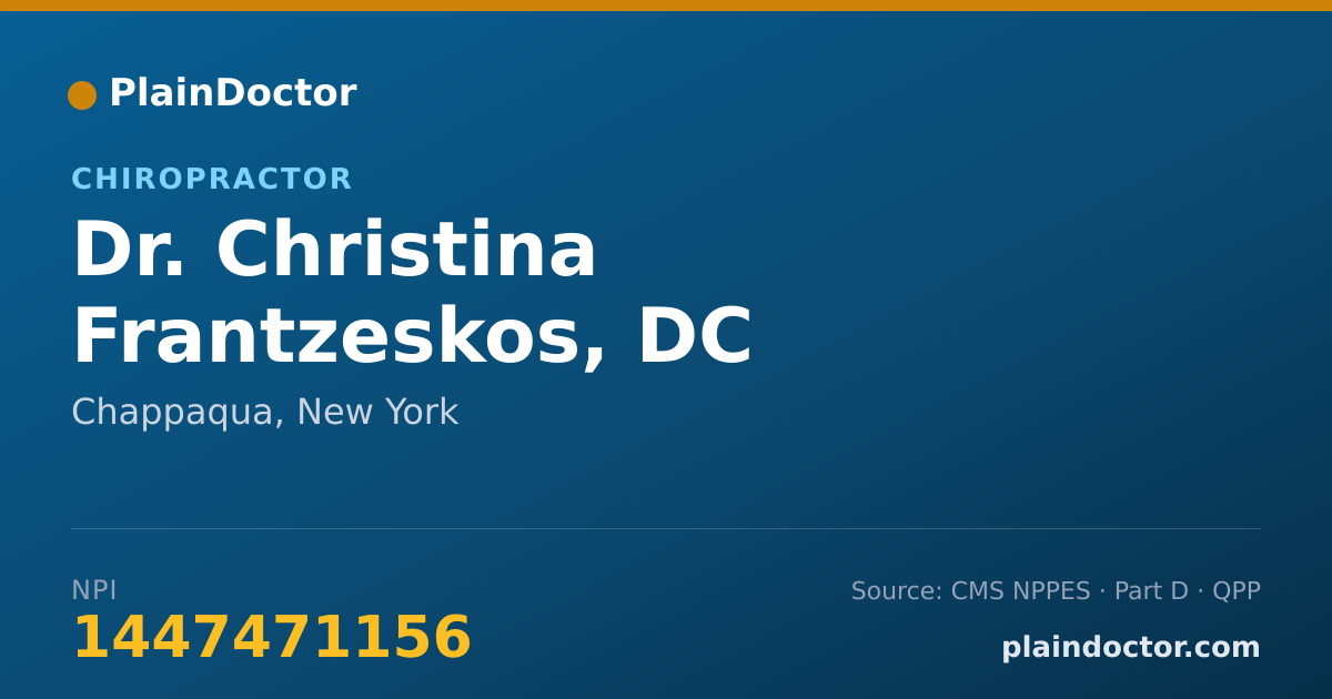 Shareable card for Christina Frantzeskos, DC - Chiropractor, Chappaqua, NY