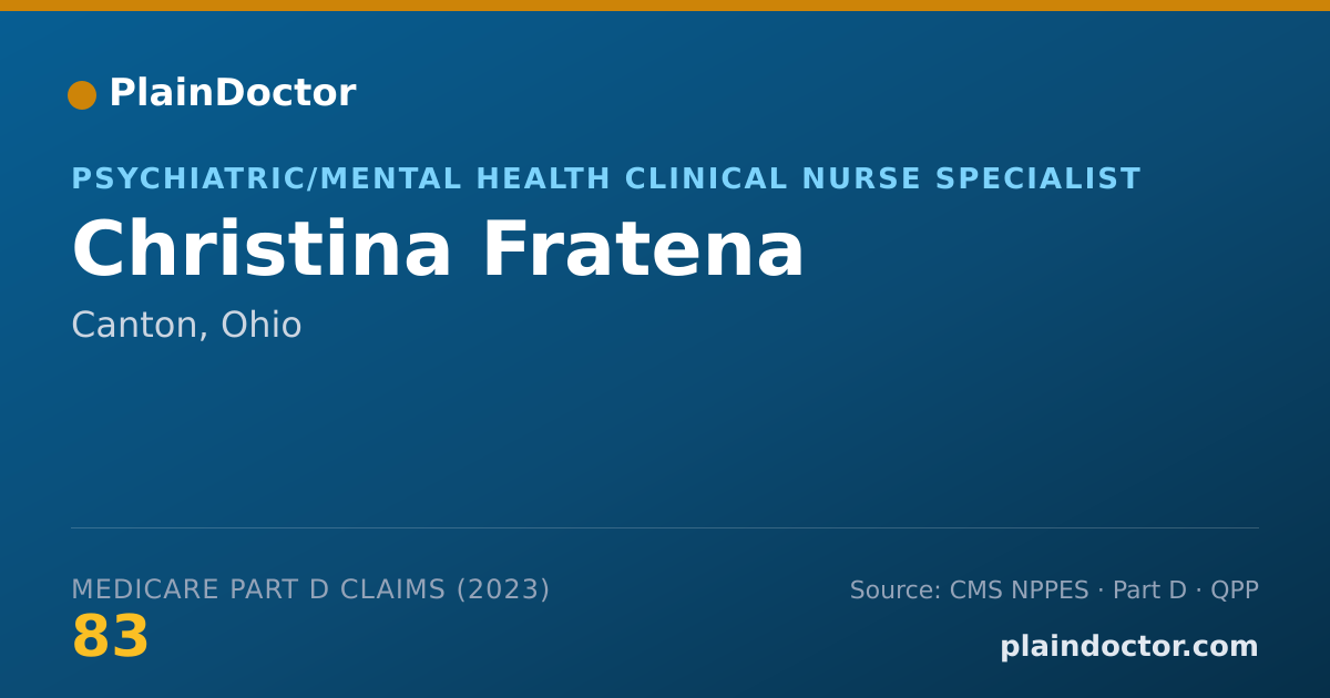 Shareable card for Christina Fratena - Psychiatric/Mental Health Clinical Nurse Specialist, Canton, OH