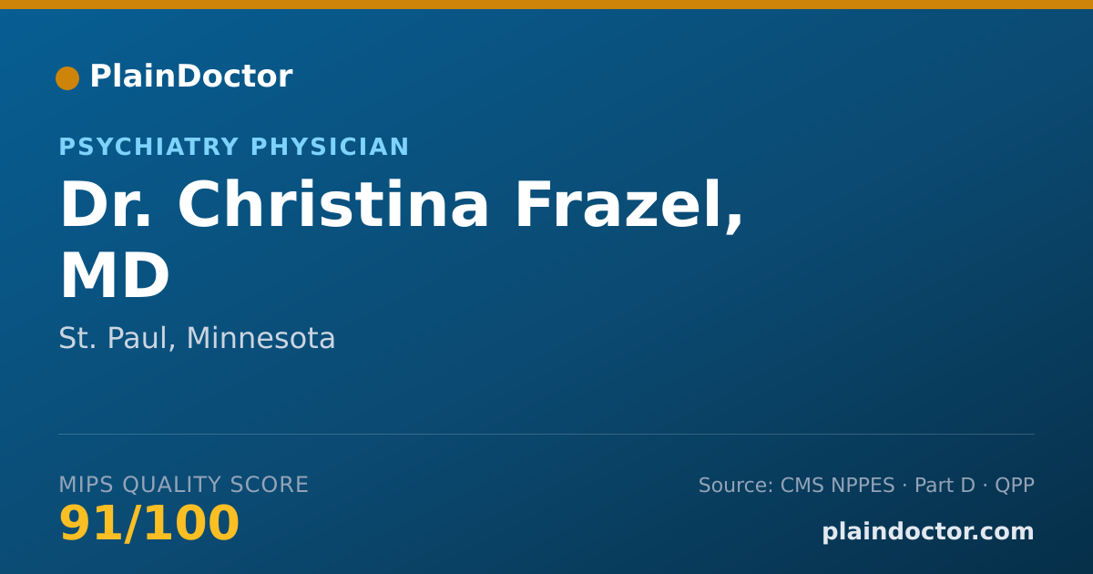 Shareable card for Christina Frazel, MD - Psychiatry Physician, St. Paul, MN
