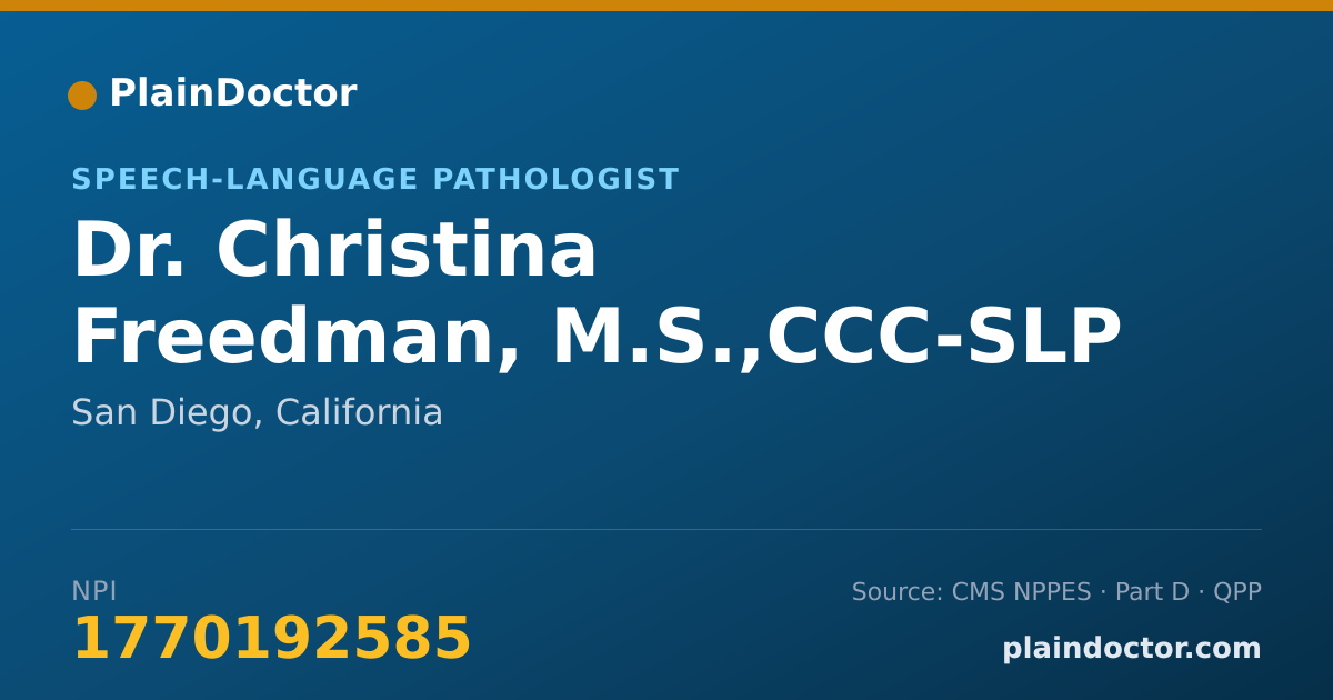 Shareable card for Christina Freedman, M.S.,CCC-SLP - Speech-Language Pathologist, San Diego, CA