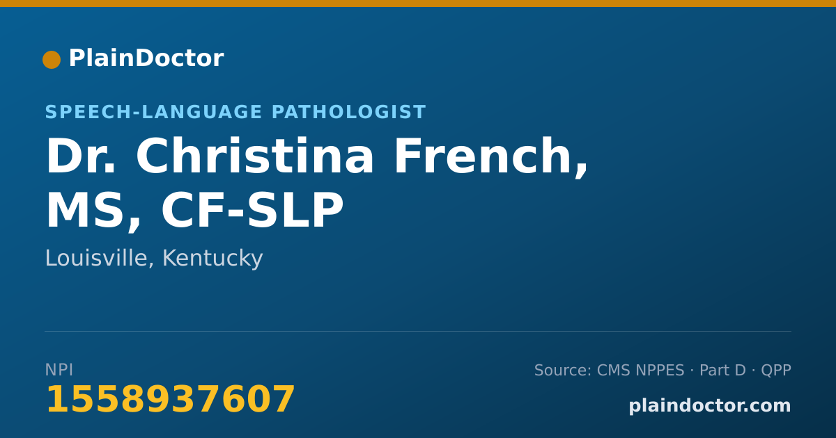 Shareable card for Christina French, MS, CF-SLP - Speech-Language Pathologist, Louisville, KY