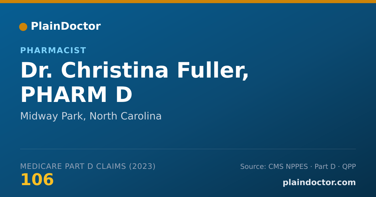 Shareable card for Christina Fuller, PHARM D - Pharmacist, Midway Park, NC