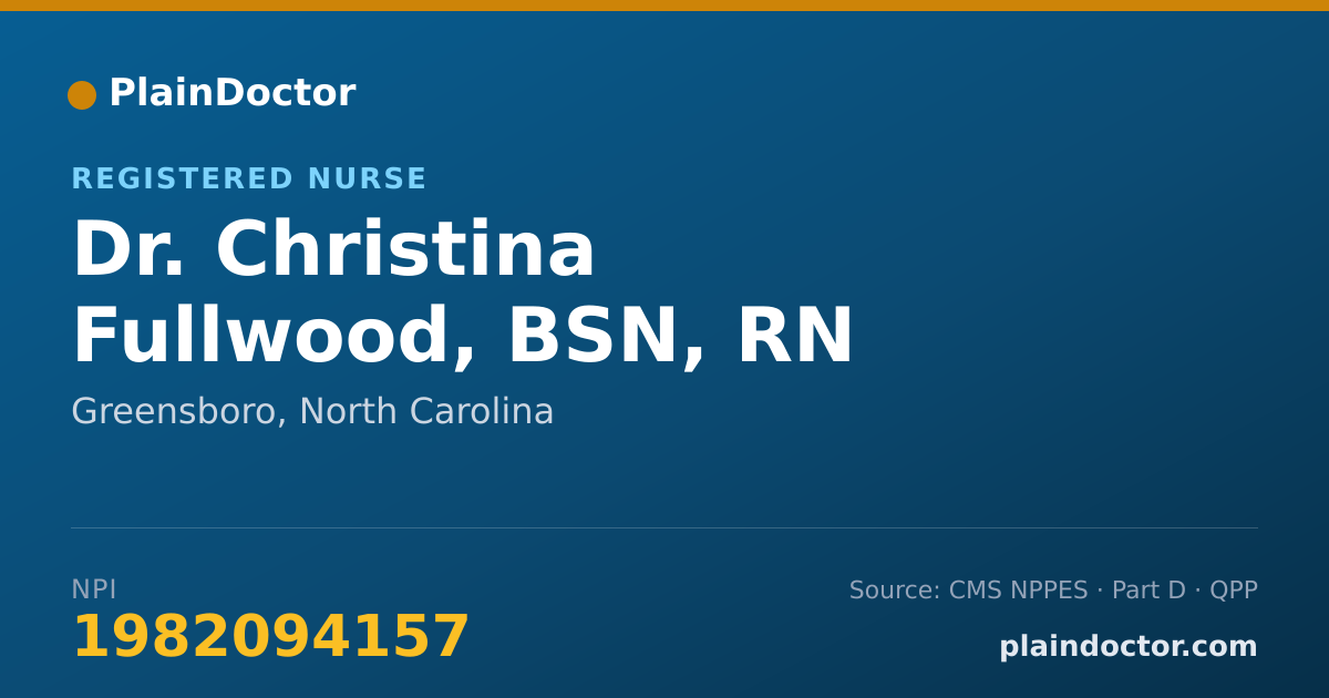 Shareable card for Christina Fullwood, BSN, RN - Registered Nurse, Greensboro, NC