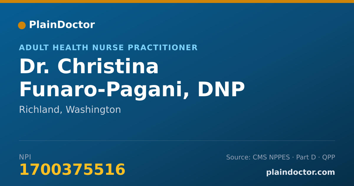 Shareable card for Christina Funaro-Pagani, DNP - Adult Health Nurse Practitioner, Richland, WA