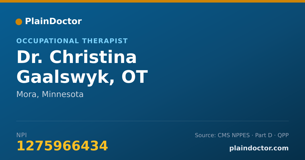 Shareable card for Christina Gaalswyk, OT - Occupational Therapist, Mora, MN