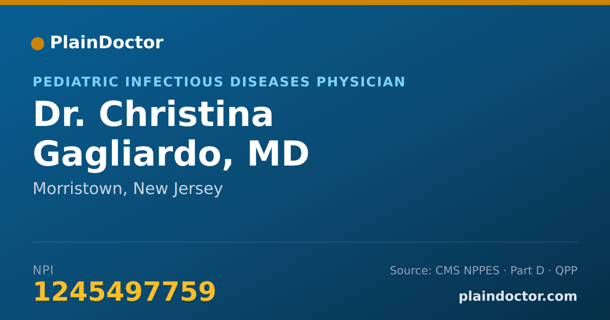 Shareable card for Christina Gagliardo, MD - Pediatric Infectious Diseases Physician, Morristown, NJ