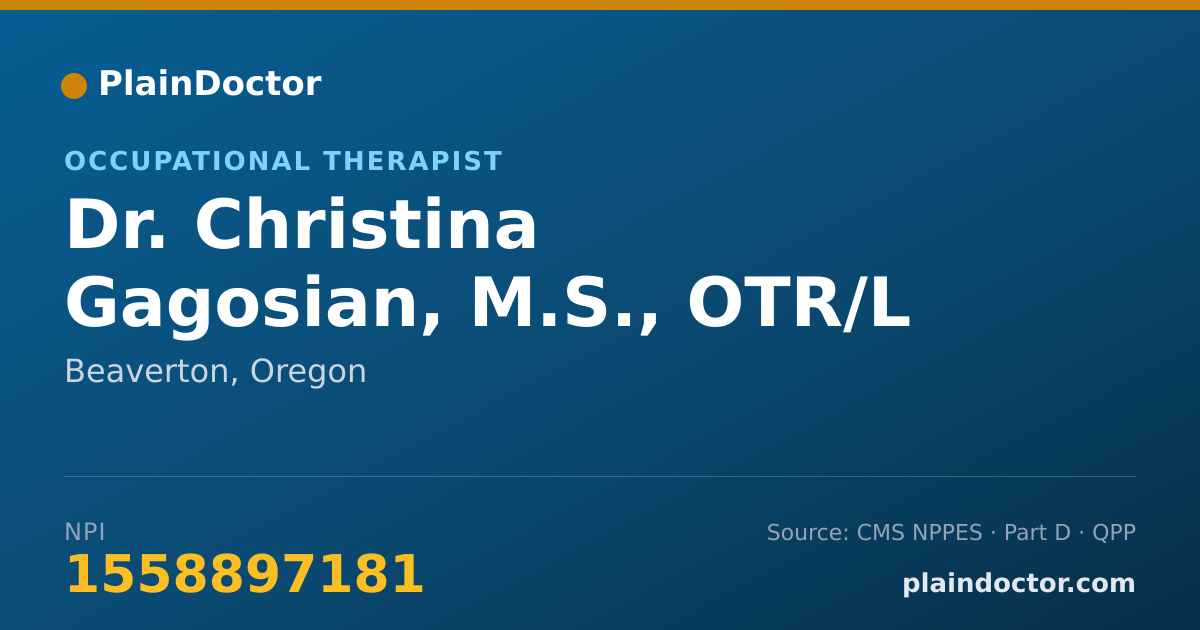 Shareable card for Christina Gagosian, M.S., OTR/L - Occupational Therapist, Beaverton, OR