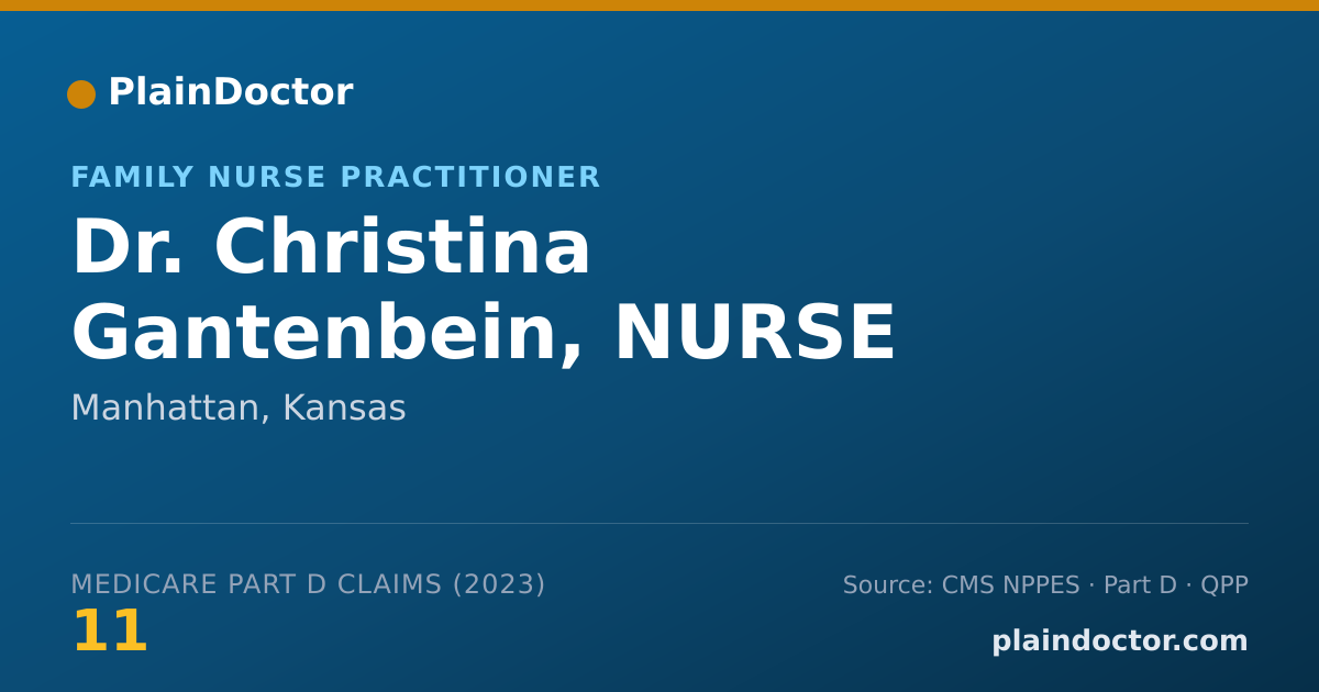 Shareable card for Christina Gantenbein, NURSE PRACTITIONER - Family Nurse Practitioner, Manhattan, KS