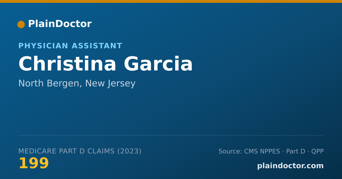 Shareable card for Christina Garcia - Physician Assistant, North Bergen, NJ